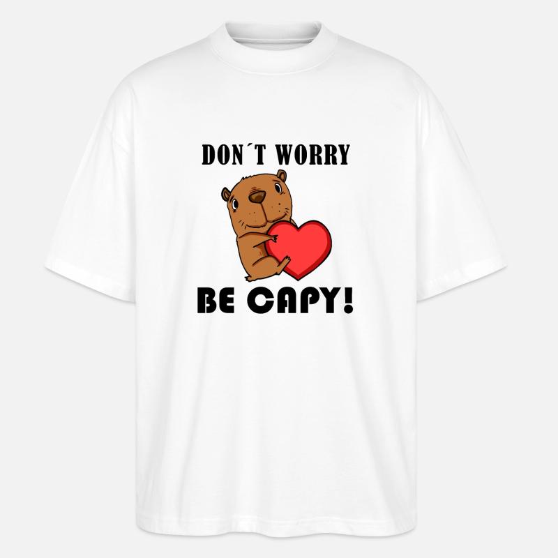 Capybara Wasserschwein Geschenk - Stanley/Stella Oversized Unisex Bio T-Shirt Blaster 2.0 - Weiß
