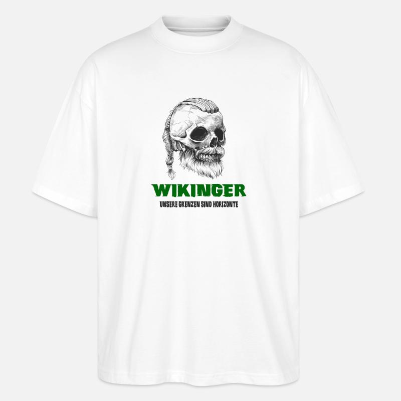 Wikinger Totenkopf Design - Stanley/Stella Oversized Unisex Bio T-Shirt Blaster 2.0 - Weiß