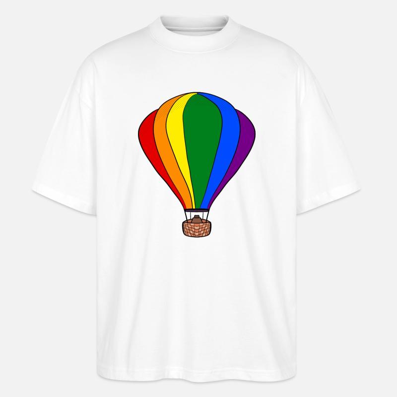Regenbogen-Ballon - Stanley/Stella Oversized Unisex Bio T-Shirt Blaster 2.0 - Weiß