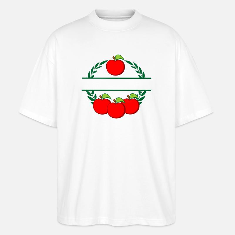 Äpfel im Lorbeerkranz rote Äpfel - Stanley/Stella Oversized Unisex Bio T-Shirt Blaster 2.0 - Weiß