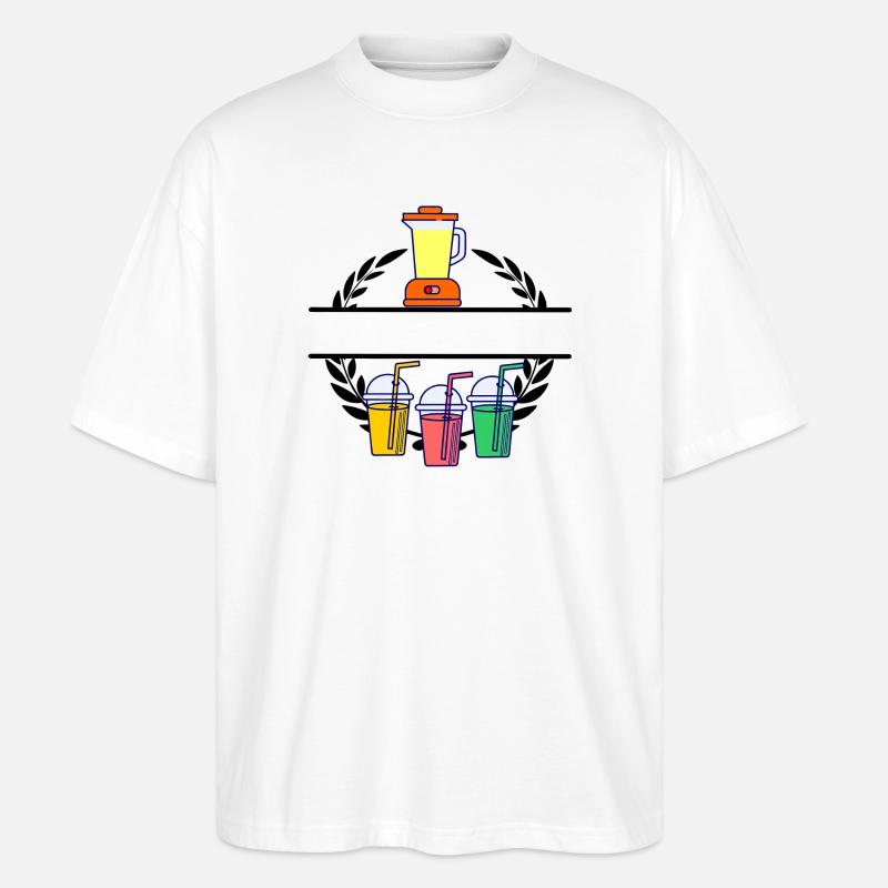 Smoothie blender en couronne de laurier - T-shirt bio Blaster 2.0 coupe oversize Stanley/Stella Unisexe - blanc