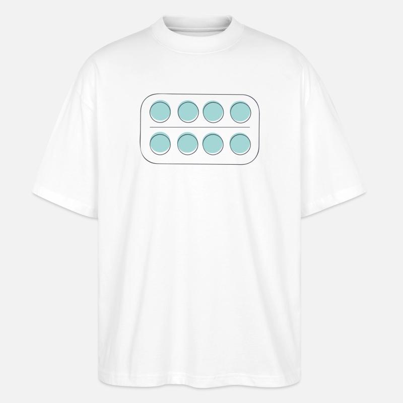 Medikamente Pillen Packung - Stanley/Stella Oversized Unisex Bio T-Shirt Blaster 2.0 - Weiß