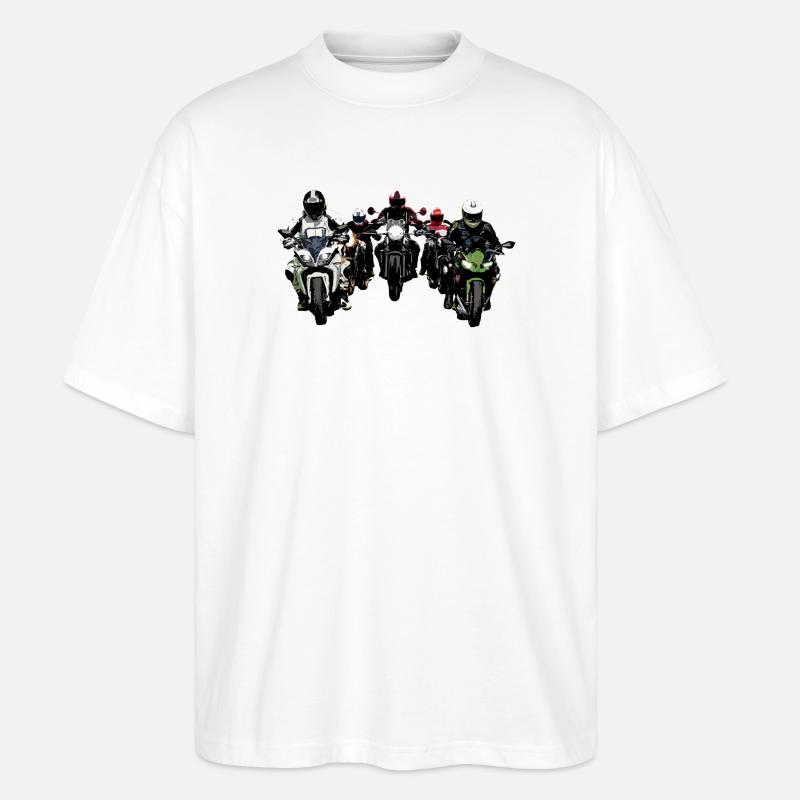 Biker Gruppe Farbe - Stanley/Stella Oversized Unisex Bio T-Shirt Blaster 2.0 - Weiß