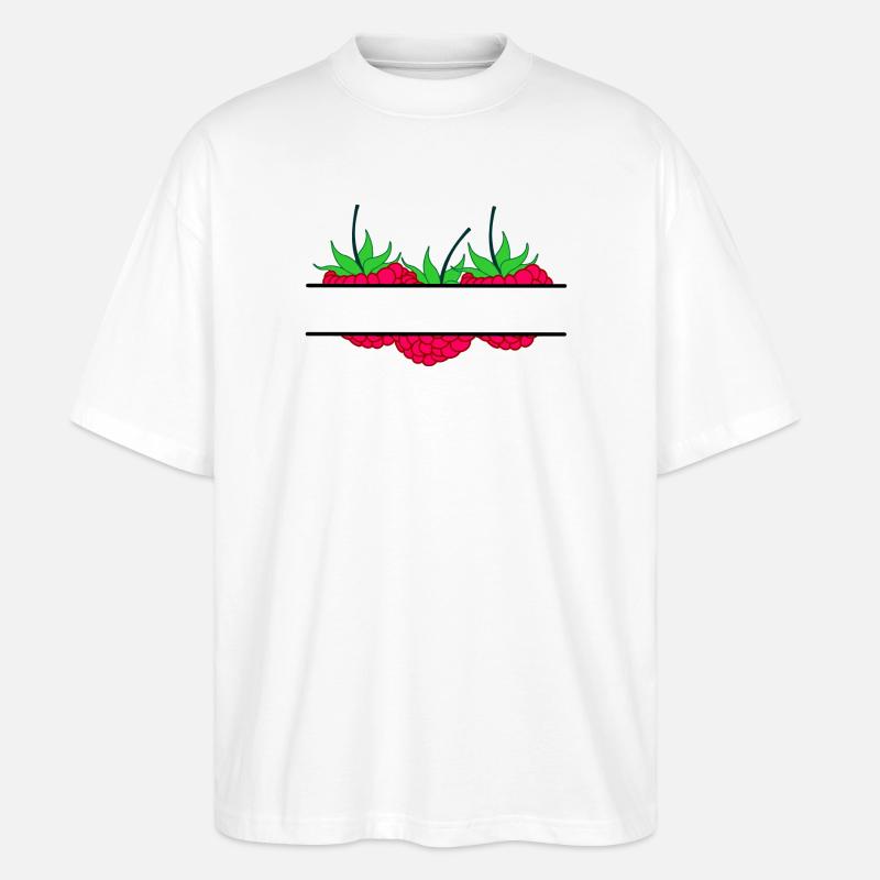 Raspberry banner red raspberry - Stanley/Stella Oversized Unisex Organic T-shirt Blaster 2.0 - white