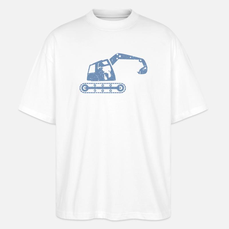 Bagger Baggerfahrer Baugeräteführer – - Stanley/Stella Oversized Unisex Bio T-Shirt Blaster 2.0 - Weiß