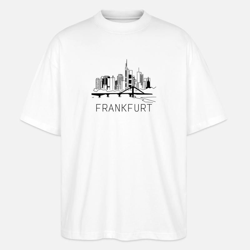 Frankfurt am Main Skyline Hessen - Stanley/Stella Oversized Unisex Bio T-Shirt Blaster 2.0 - Weiß