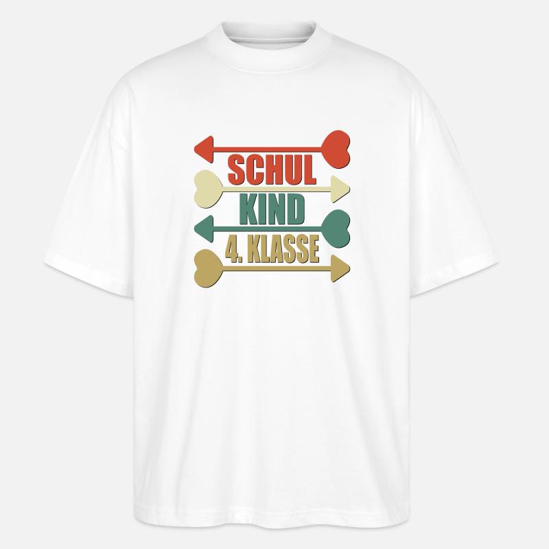4 Klasse Grundschule - VIERTKLÄSSLER - Stanley/Stella Oversized Unisex Bio T-Shirt Blaster 2.0 - Weiß
