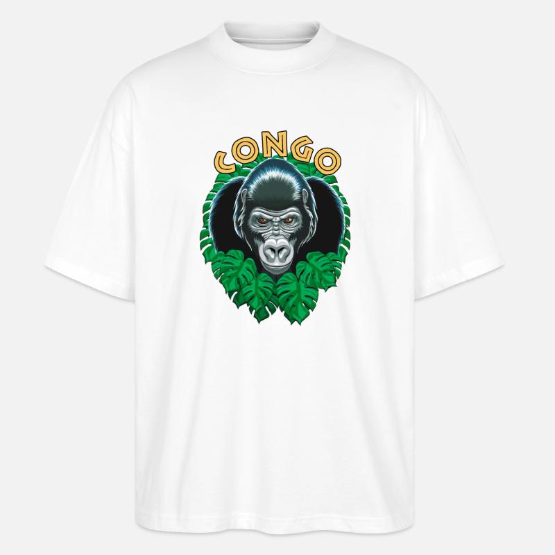 Kongo-Gorilla - Stanley/Stella Oversized Unisex Bio T-Shirt Blaster 2.0 - Weiß