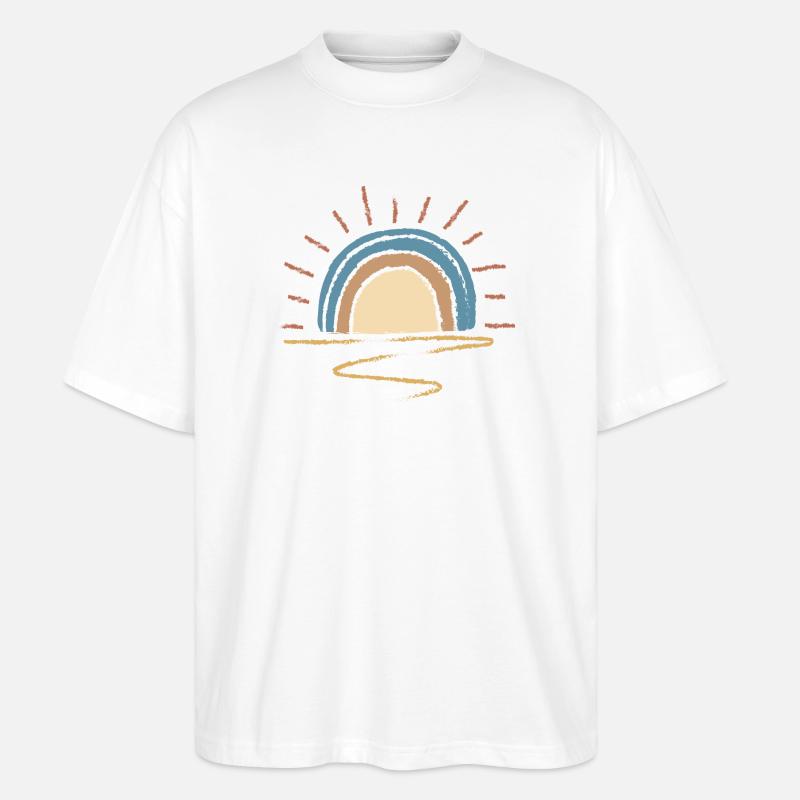 Arc du lever du soleil pastel - T-shirt bio Blaster 2.0 coupe oversize Stanley/Stella Unisexe - blanc