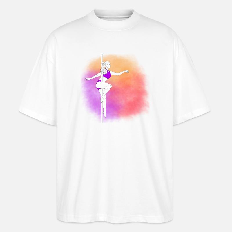 Pole Dance Neon Sunset - Stanley/Stella Oversized Unisex Bio T-Shirt Blaster 2.0 - Weiß