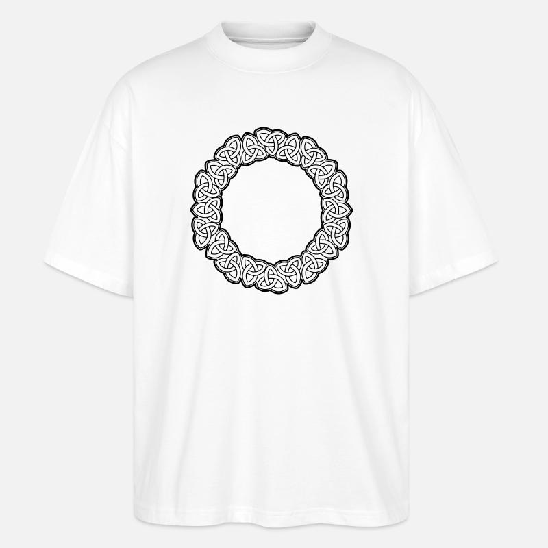 Triquetra Dekorativer Wikingerkreis - Stanley/Stella Oversized Unisex Bio T-Shirt Blaster 2.0 - Weiß
