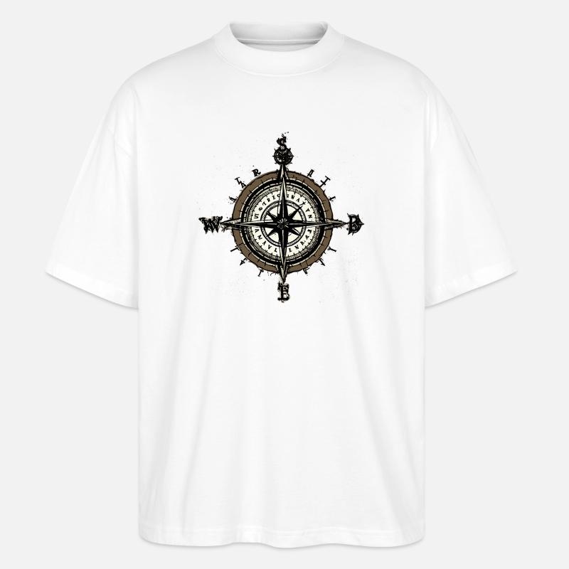 Kompass - Stanley/Stella Oversized Unisex Bio T-Shirt Blaster 2.0 - Weiß