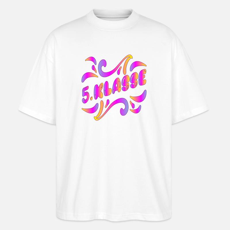 5. Klasse - SCHULWECHSEL - Stanley/Stella Oversized Unisex Bio T-Shirt Blaster 2.0 - Weiß