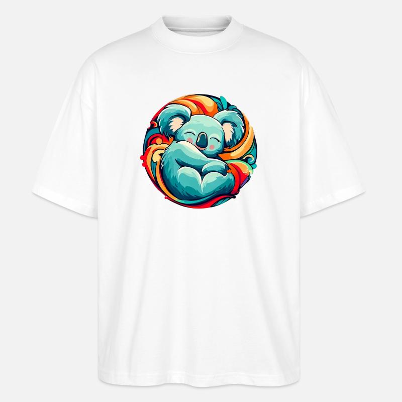 Koala schläft - Stanley/Stella Oversized Unisex Bio T-Shirt Blaster 2.0 - Weiß