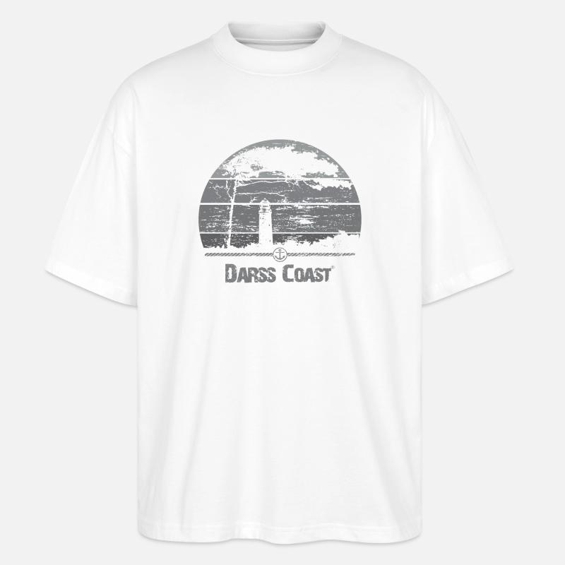 DarssCoast - Leuchtturm & Windflüchter - Stanley/Stella Oversized Unisex Bio T-Shirt Blaster 2.0 - Weiß