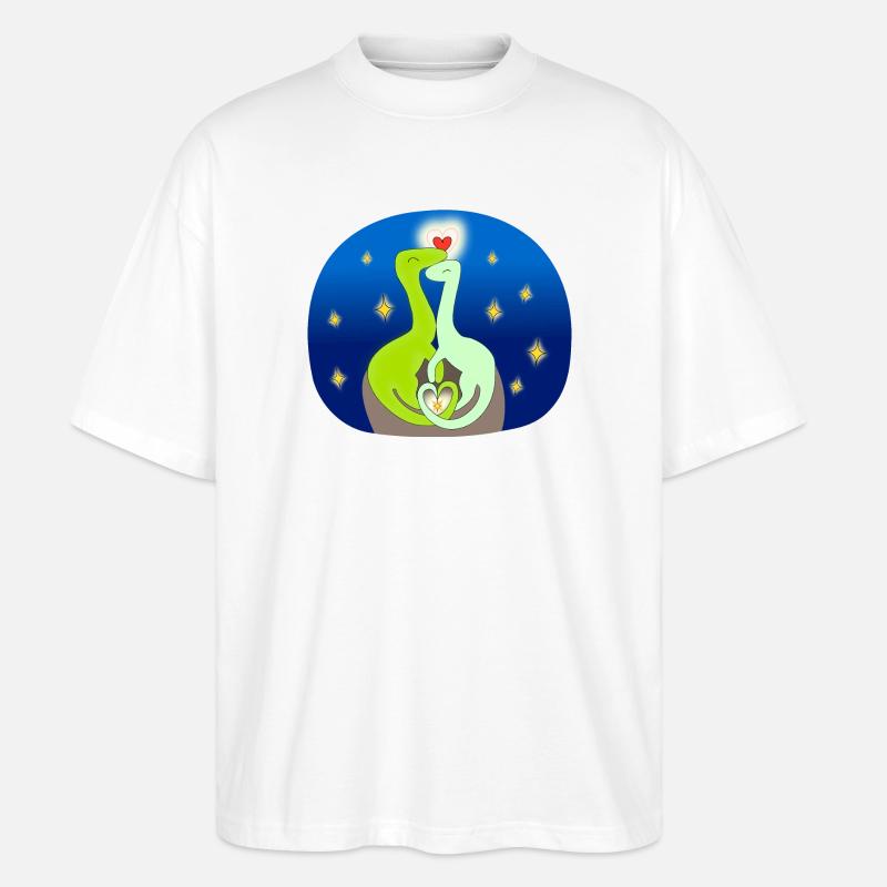 Compsognate in der Liebe - Stanley/Stella Oversized Unisex Bio T-Shirt Blaster 2.0 - Weiß