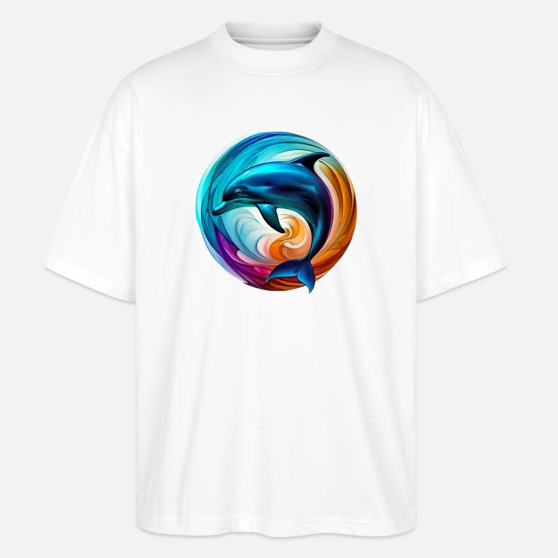 Delfin - Stanley/Stella Oversized Unisex Bio T-Shirt Blaster 2.0 - Weiß