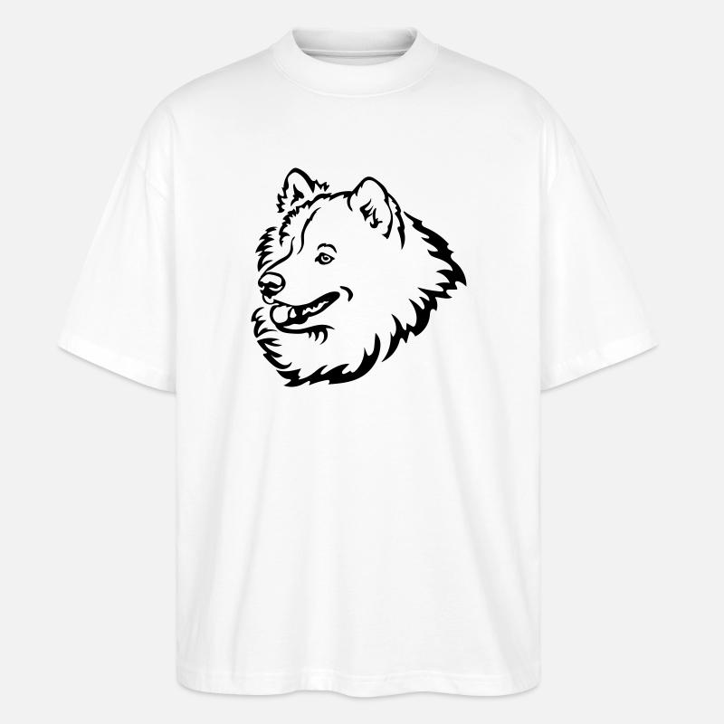 Samojede Kopf - Stanley/Stella Oversized Unisex Bio T-Shirt Blaster 2.0 - Weiß