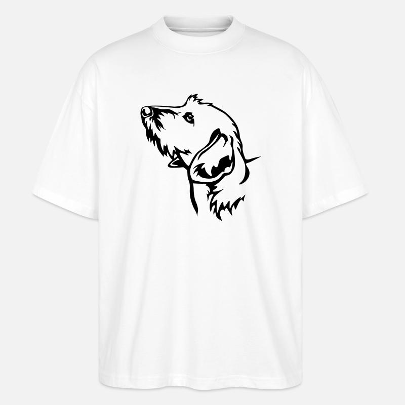 Dackel Kopf - Stanley/Stella Oversized Unisex Bio T-Shirt Blaster 2.0 - Weiß