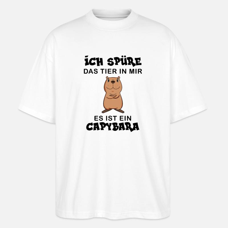 Capybara Wasserschwein Capybaras - Stanley/Stella Oversized Unisex Bio T-Shirt Blaster 2.0 - Weiß