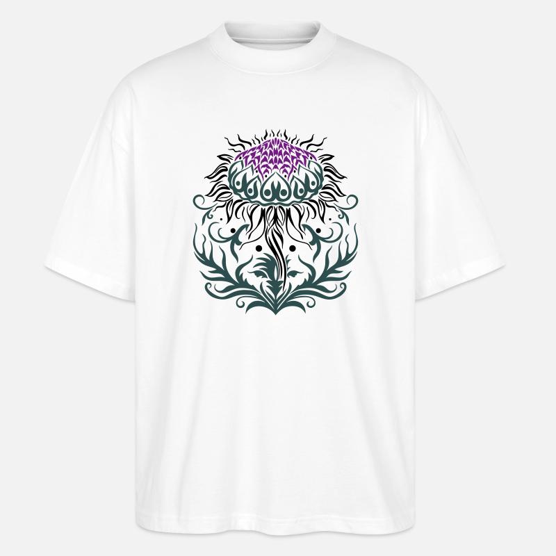 Chardon pourpre Chardon - T-shirt bio Blaster 2.0 coupe oversize Stanley/Stella Unisexe - blanc