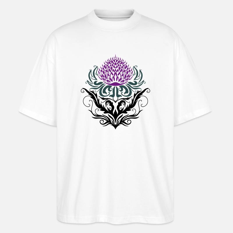 Chardon pourpre Chardon - T-shirt bio Blaster 2.0 coupe oversize Stanley/Stella Unisexe - blanc