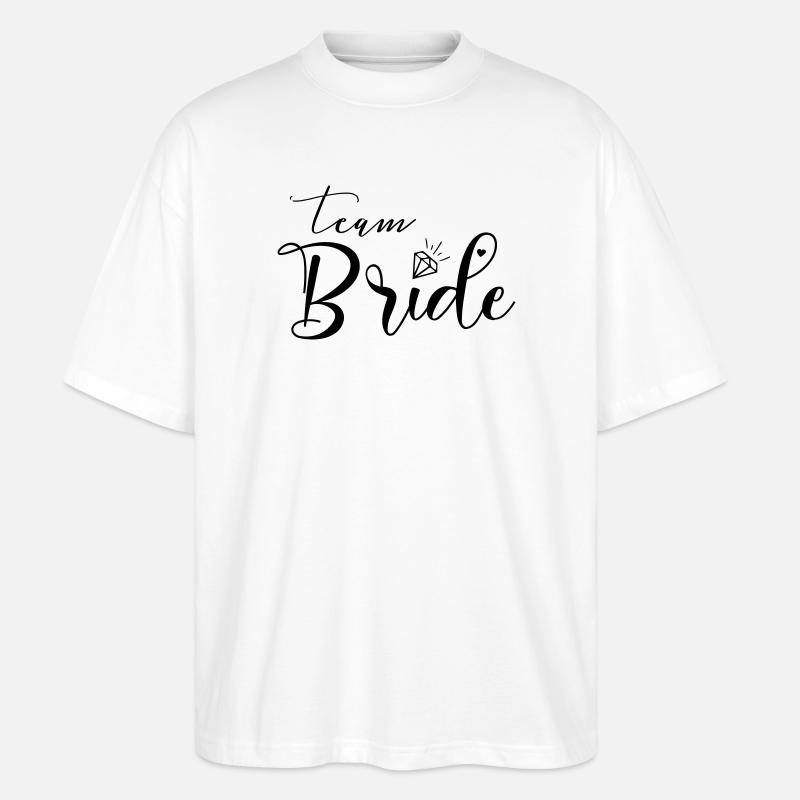 Team Bride-Herz-Diamant, personalisierbar - Stanley/Stella Oversized Unisex Bio T-Shirt Blaster 2.0 - Weiß