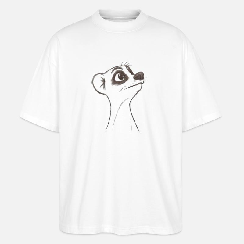 Suricate d’interrogation - T-shirt bio Blaster 2.0 coupe oversize Stanley/Stella Unisexe - blanc