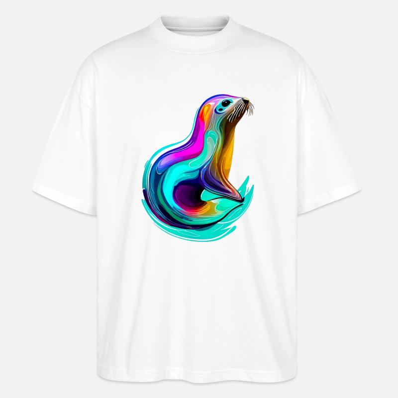Phoque - T-shirt bio Blaster 2.0 coupe oversize Stanley/Stella Unisexe - blanc