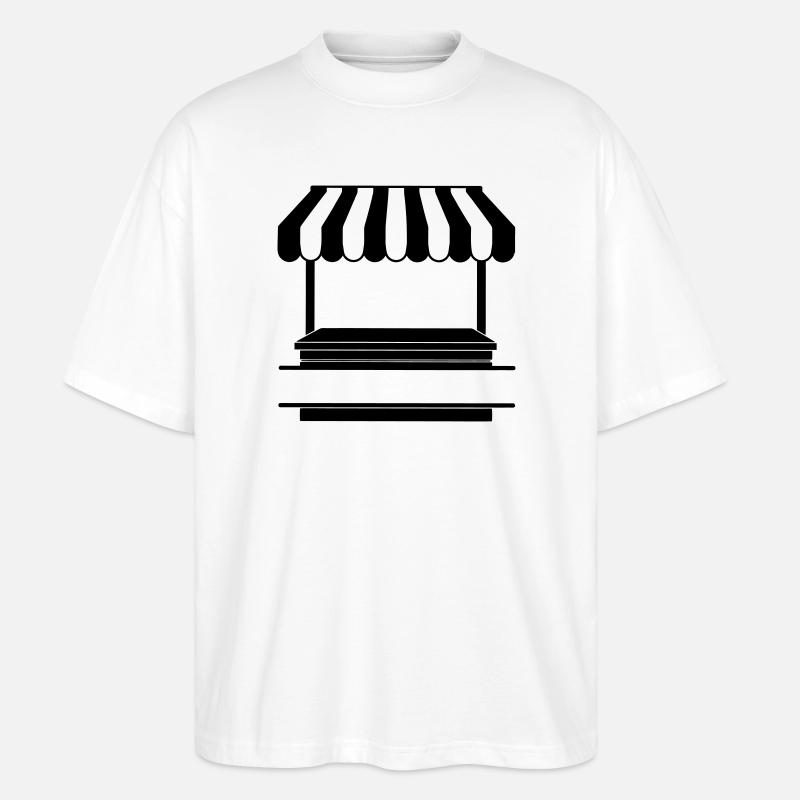 Marktstand-Logo transparent - Stanley/Stella Oversized Unisex Bio T-Shirt Blaster 2.0 - Weiß