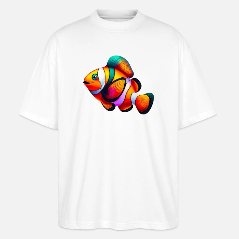 Clownfisch - Stanley/Stella Oversized Unisex Bio T-Shirt Blaster 2.0 - Weiß