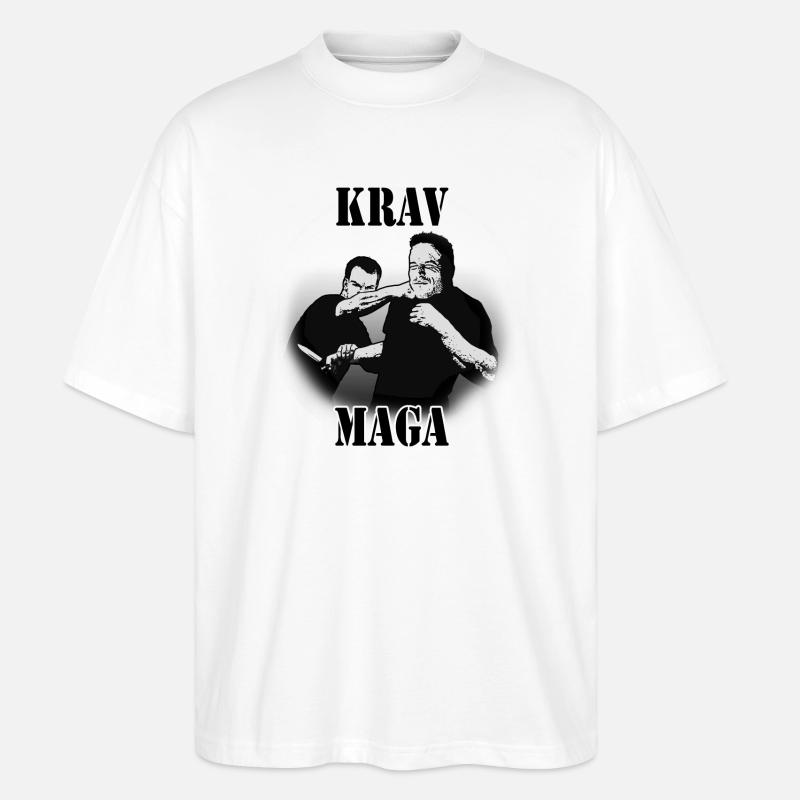 Krav Maga Messerverteidigung - Stanley/Stella Oversized Unisex Bio T-Shirt Blaster 2.0 - Weiß