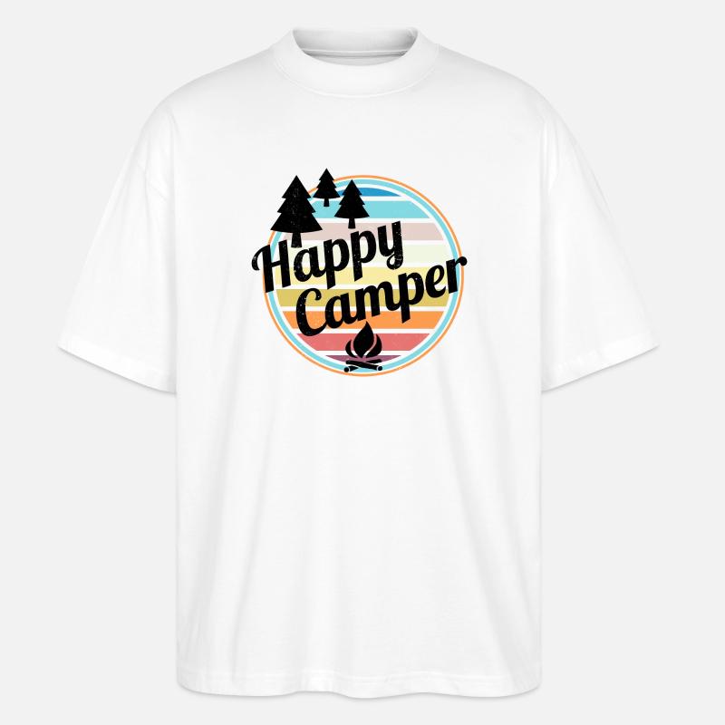 Happy Camper Retro Camping Design - Stanley/Stella Oversized Unisex Bio T-Shirt Blaster 2.0 - Weiß