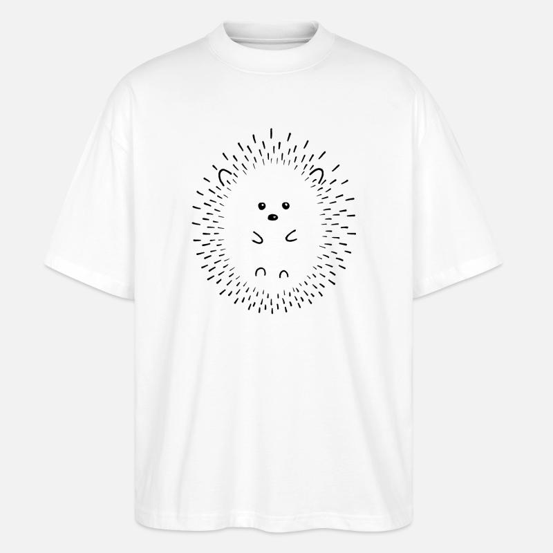 Igel Line Art - Stanley/Stella Oversized Unisex Bio T-Shirt Blaster 2.0 - Weiß