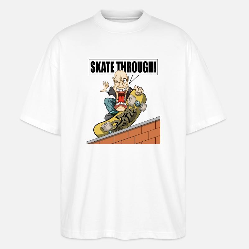Skaten Sie durch! - Stanley/Stella Oversized Unisex Bio T-Shirt Blaster 2.0 - Weiß