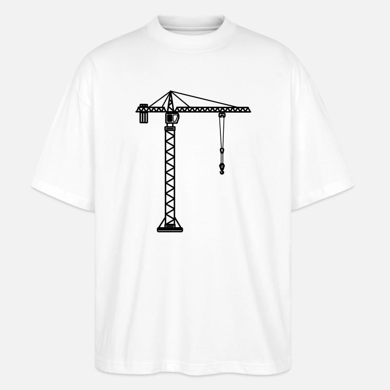Baukran für Kranführer - Stanley/Stella Oversized Unisex Bio T-Shirt Blaster 2.0 - Weiß