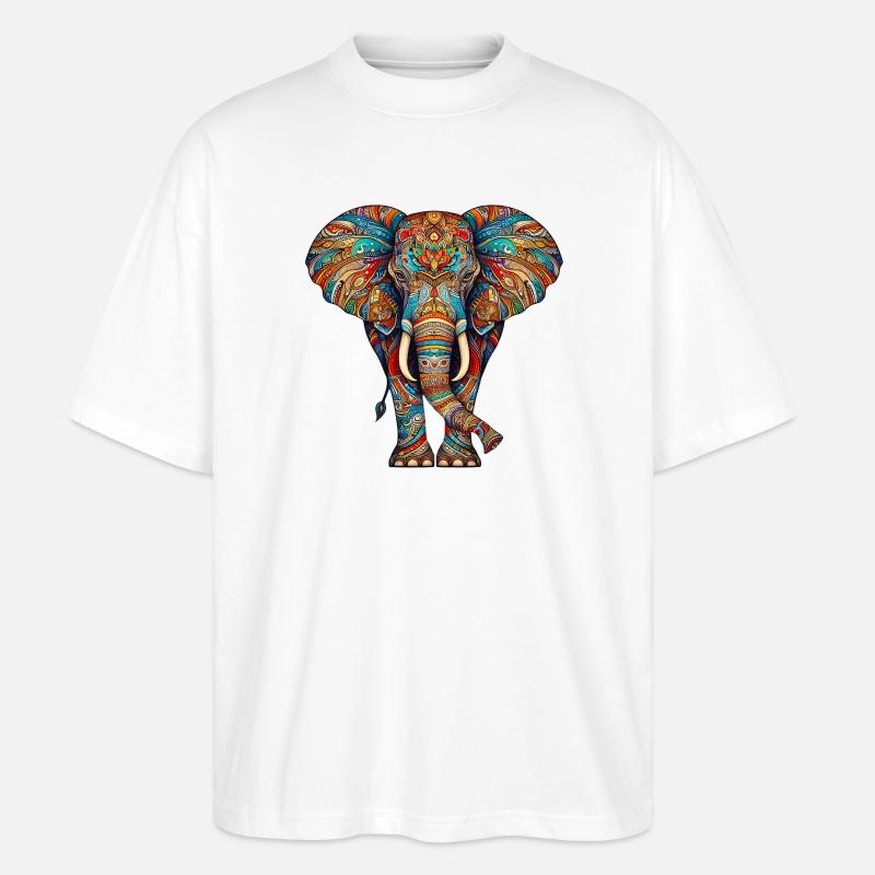 Éléphant - T-shirt bio Blaster 2.0 coupe oversize Stanley/Stella Unisexe - blanc