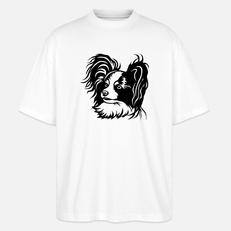 Papillon Head - Stanley/Stella Oversized Unisex Organic T-shirt Blaster 2.0 - white