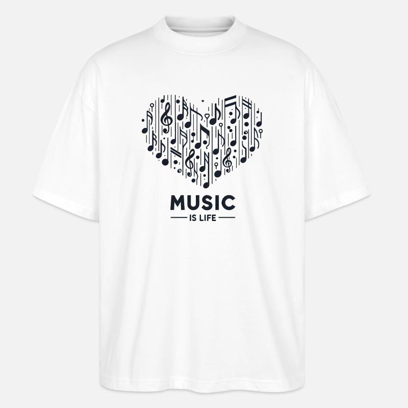 La musique, c’est la vie - T-shirt bio Blaster 2.0 coupe oversize Stanley/Stella Unisexe - blanc