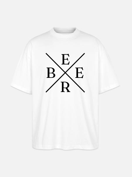 Beer Cross Logo - Stanley/Stella Oversized Unisex Bio T-Shirt Blaster 2.0 - Weiß