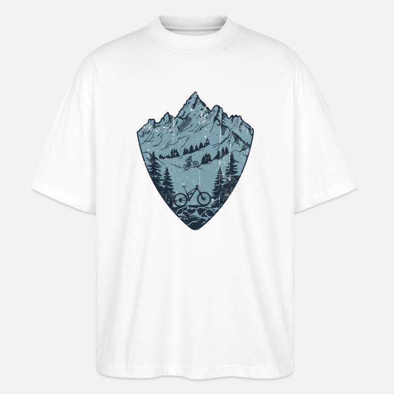 Bouclier des Mountain Trail Riders - T-shirt bio Blaster 2.0 coupe oversize Stanley/Stella Unisexe - blanc