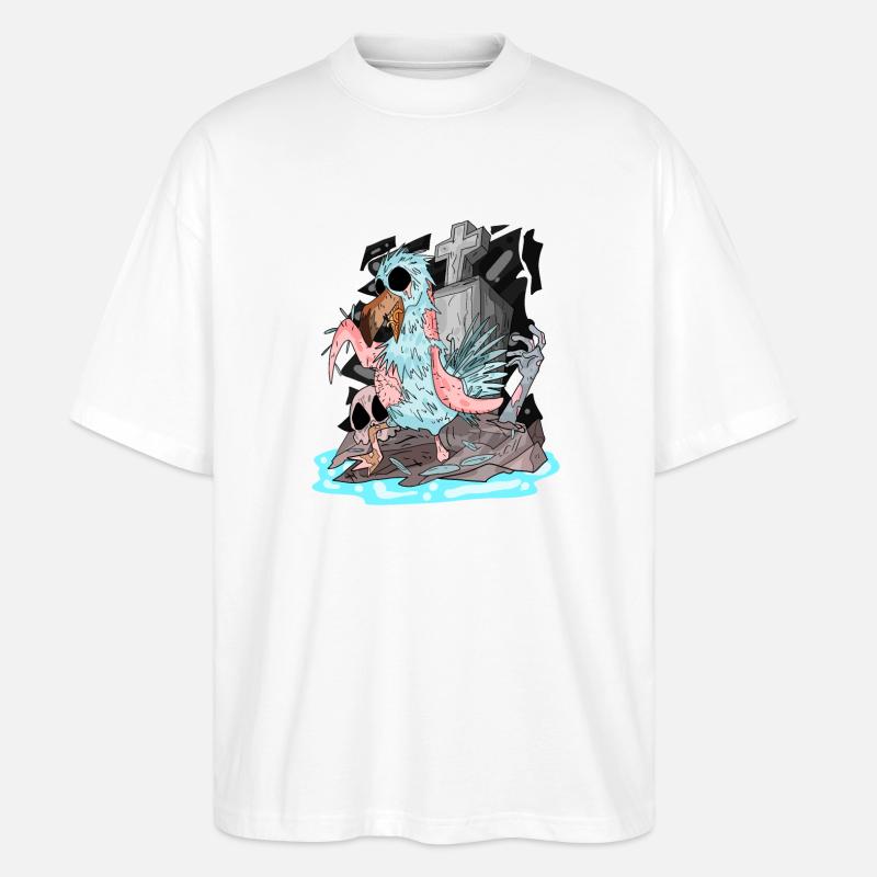 Zombie Seagull - Stanley/Stella Oversized Unisex Organic T-shirt Blaster 2.0 - white