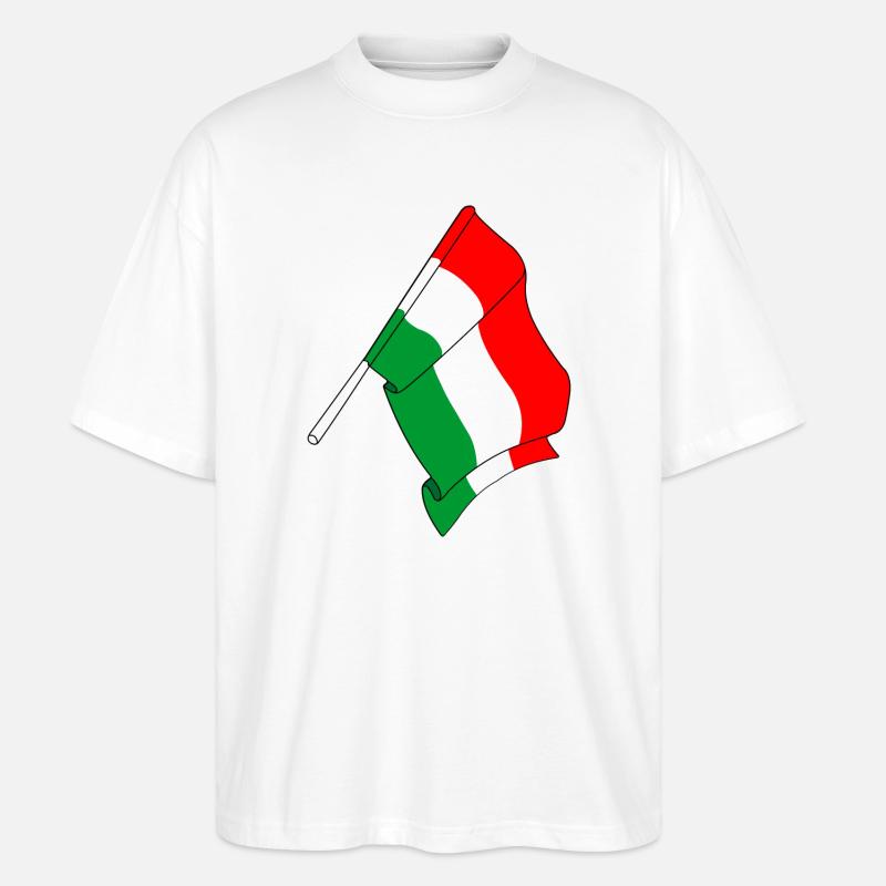 Flagge Ungarn - Stanley/Stella Oversized Unisex Bio T-Shirt Blaster 2.0 - Weiß