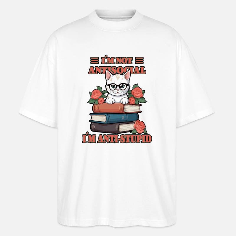 Chat malin - T-shirt bio Blaster 2.0 coupe oversize Stanley/Stella Unisexe - blanc