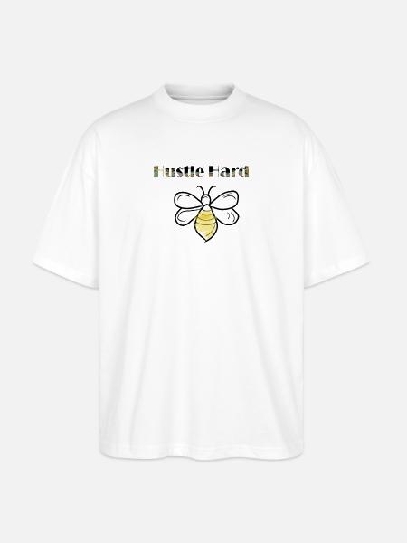hustle hard bees - Stanley/Stella Oversized Unisex Organic T-shirt Blaster 2.0 - white