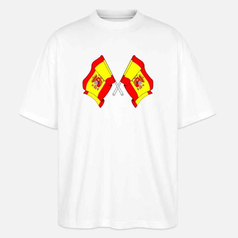 Zwei Flaggen Spanien - Stanley/Stella Oversized Unisex Bio T-Shirt Blaster 2.0 - Weiß