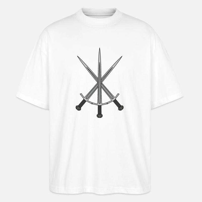 Épées Sabre Épée Combat Roi - T-shirt bio Blaster 2.0 coupe oversize Stanley/Stella Unisexe - blanc