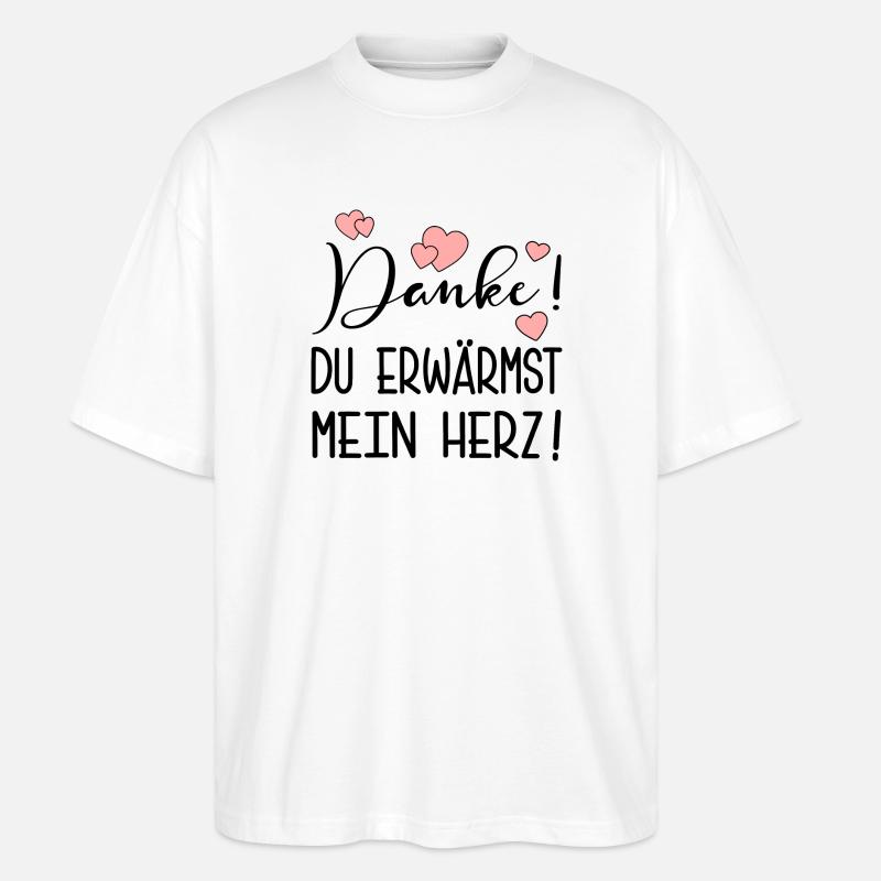 DANKE SPRÜCHE - DANKBARKEIT AUSDRÜCKEN - Stanley/Stella Oversized Unisex Bio T-Shirt Blaster 2.0 - Weiß