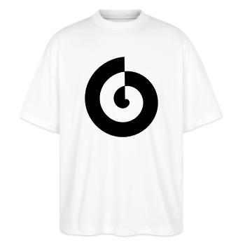 Spirale - Stanley/Stella Oversized Unisex Bio T-Shirt Blaster 2.0 - Weiß - Vorne - Alina (178cm) & Michal (187cm)