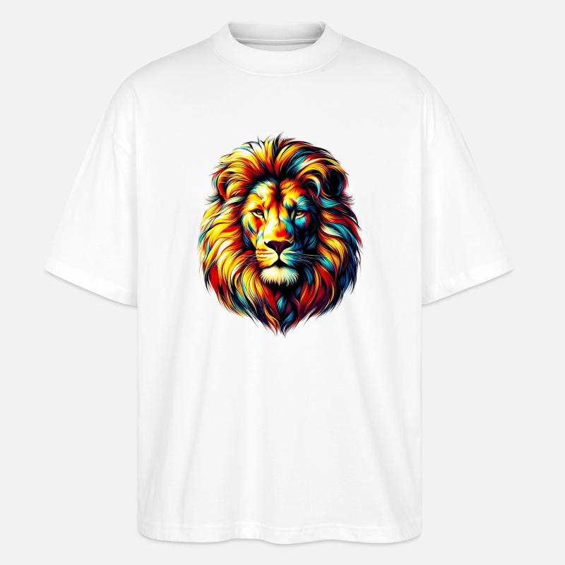 Löwe - Stanley/Stella Oversized Unisex Bio T-Shirt Blaster 2.0 - Weiß